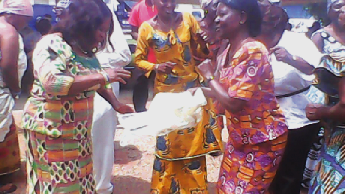 Madam Veronica Antwi-Adjei dancing with some senior citizens at the function ‘Impart rich experiences to youth’